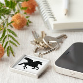 Winged Unicorn Silhouette Sleutelhanger (Zijkant)