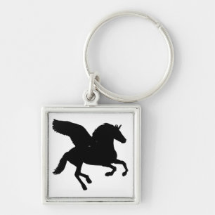 Winged Unicorn Silhouette Sleutelhanger