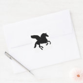 Winged Unicorn Silhouette Vierkante Sticker (Envelop)