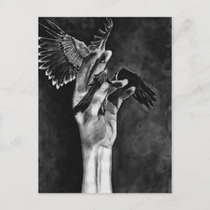Winged vingerwerk - geregenereerd briefkaart
