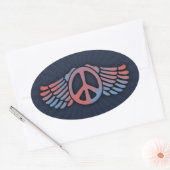 Winged Vrede Ovale Sticker (Envelop)