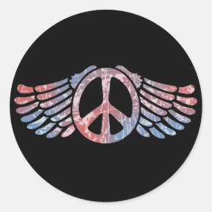 Winged Vredessymbool Ronde Sticker