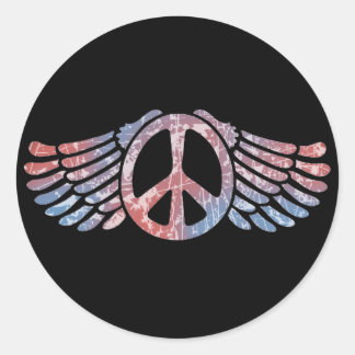 Winged Vredessymbool Ronde Sticker