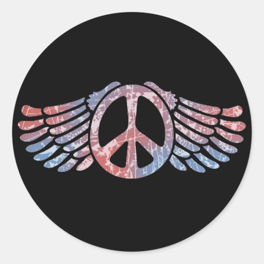 Winged Vredessymbool Ronde Sticker (Voorkant)