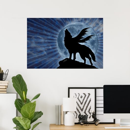 Winged Wolf Poster (Thuiskantoor)