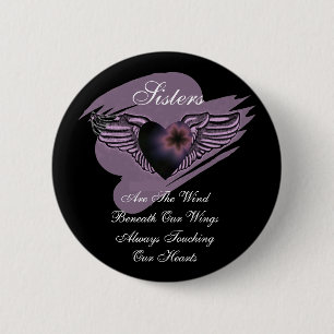 Winged zisterhart ronde button 5,7 cm