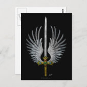 Winged zwaard briefkaart (Voorkant / Achterkant)