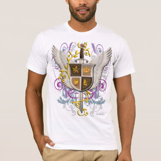 Winged zwaard en schild t-shirt