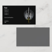 Winged zwaard visitekaartje (Voorkant / Achterkant)