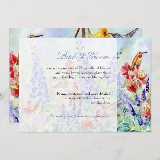 Wingede juwelen - Bespaar de Datum Save The Date (Voorkant / Achterkant)