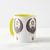 Wingel Egyptian Scarab Beetle met Ankh - blauw Mok (Voorkant links)