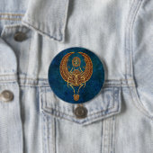 Wingel Egyptian Scarab Beetle met Ankh - blauw Ronde Button 7,6 Cm (In situ)