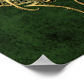 Wingel Egyptian Scarab Beetle met Ankh over Groen Poster (Hoek)