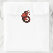 Wingel Red en Black Dragon Number 6 Six Ronde Sticker (Tas)