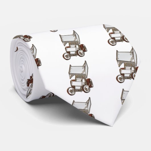 Wingel Sprint Car White gekleurd Stropdas (Opgerold)