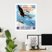 Wingen over Amerika — Luchtvaartkorps Poster (Thuiskantoor)