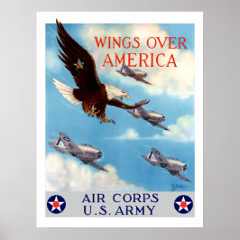 Wingen over Amerika — Luchtvaartkorps Poster