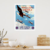 Wingen over Amerika — Luchtvaartkorps Poster (Keuken)