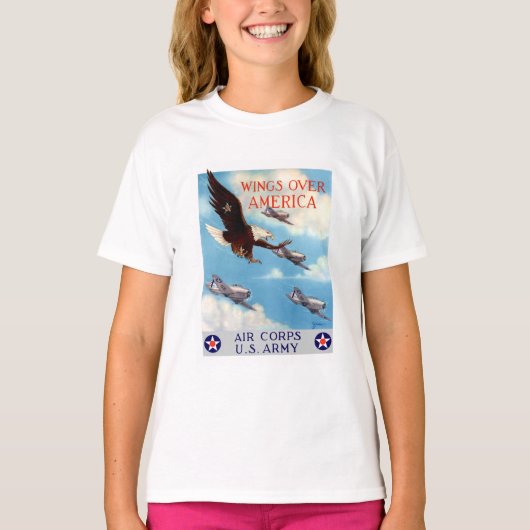 Wingen over Amerika — Luchtvaartkorps T-shirt (Voorkant)