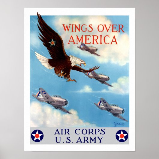 Wingen over Amerika — Luchtvaartmaatschappijen WW2 Poster (Voorkant)