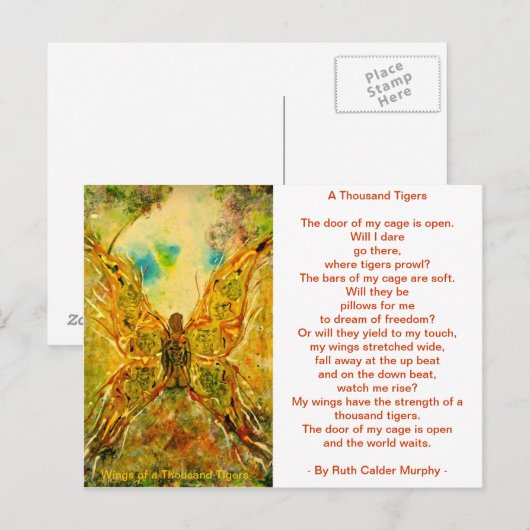 Wingen van een Duizend Tijgers Briefkaart (Voorkant / Achterkant)