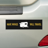Wingen zullen reizen - Humor van de reisaanhangwag Bumpersticker (Op auto)