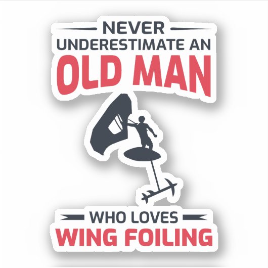 Wingfoiling Foilboarding Surfen op windenergie Sticker (Voorkant)