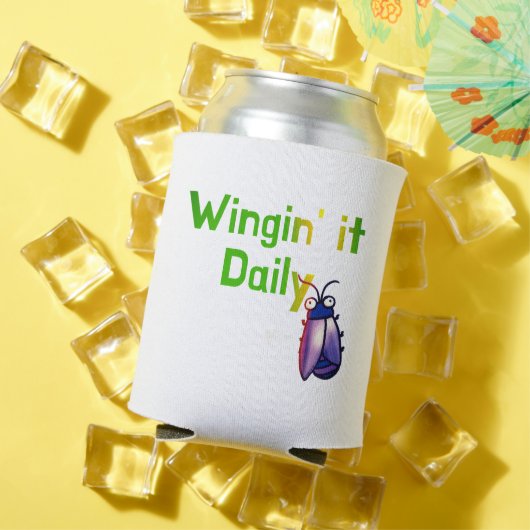 Wingin It Dagelijkse Grappige Bug Humor Blikjeskoeler (Insitu Zomer)