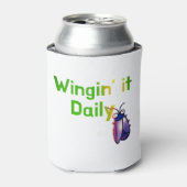 Wingin It Dagelijkse Grappige Bug Humor Blikjeskoeler (Blikje Voorkant)