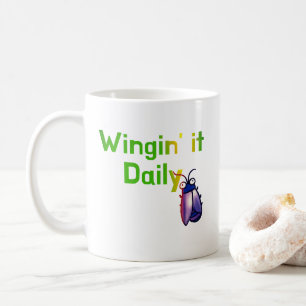 Wingin It Dagelijkse Grappige Bug Humor Koffiemok