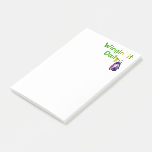 Wingin It Dagelijkse Grappige Bug Humor Post-it® Notes (Schuin)