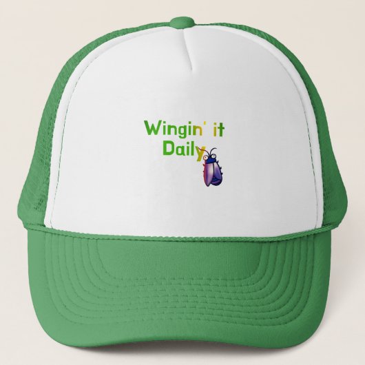 Wingin It Dagelijkse Grappige Bug Humor Trucker Pet (Voorkant)