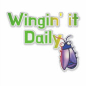 Wingin It Daily Funny Bug Humor Sticker (Voorkant)