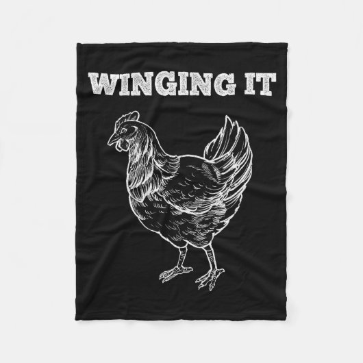 Winging It Funny Chicken Wings Lovers Quote  Fleece Deken (Voorkant)