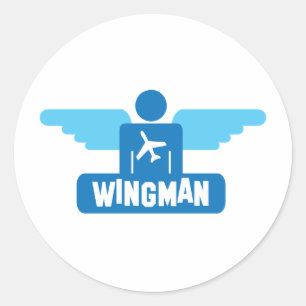 Wingman Pilot Design Ronde Sticker