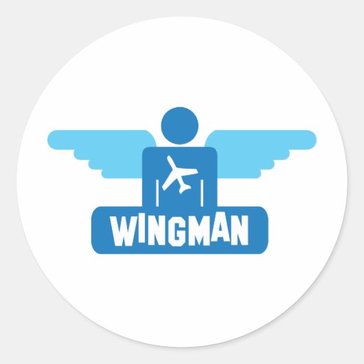 Wingman Pilot Design Ronde Sticker (Voorkant)