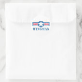 Wingman ronde sticker (Tas)