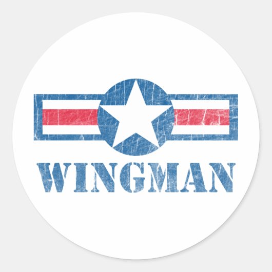 Wingman ronde sticker (Voorkant)