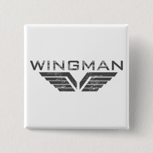 Wingman Vierkante Button 5,1 Cm (Voorkant)
