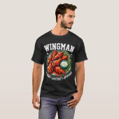 Wingman Wings Anytime Anywhere Funny Foodie Friend T-shirt (Voorkant volledig)