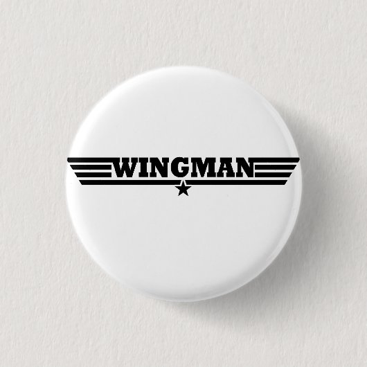 Wingman Wings Logo Ronde Button 3,2 Cm (Voorkant)