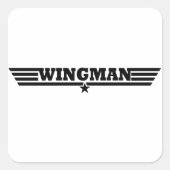 Wingman Wings Logo Vierkante Sticker (Voorkant)