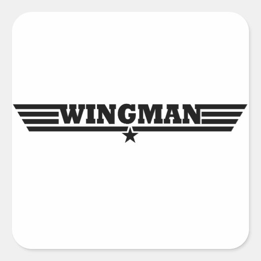 Wingman Wings Logo Vierkante Sticker (Voorkant)