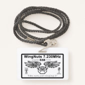 WingNuts naambadge met Lanynard Badge (Achterkant met draagriem)