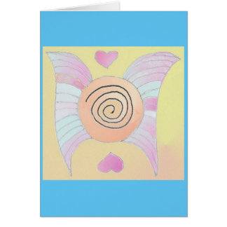 Wings 1 Abstracte kunstkaart blauw/goud