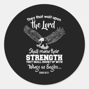 Wings als Eagles Isaiah 4031 Christelijk bericht Ronde Sticker