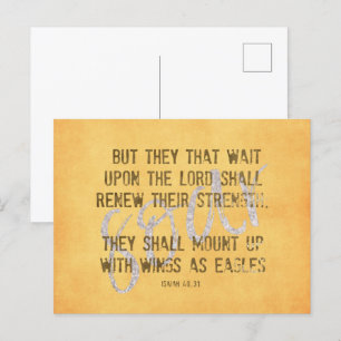 Wings als Manuscript van Eagles KJV Briefkaart