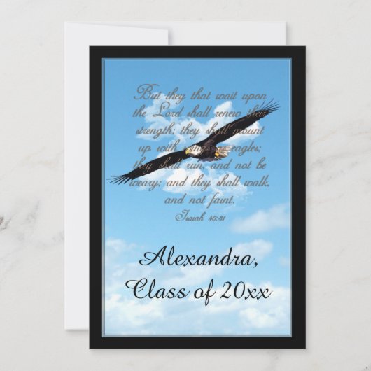 Wings as Eagles Bijbel Verse Christelijk Afstudere Kaart (Voorkant)