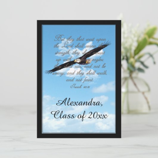 Wings as Eagles Bijbel Verse Christelijk Afstudere Kaart (Staand voorkant)