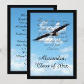 Wings as Eagles Bijbel Verse Christelijk Afstudere Kaart (Voorkant / Achterkant)